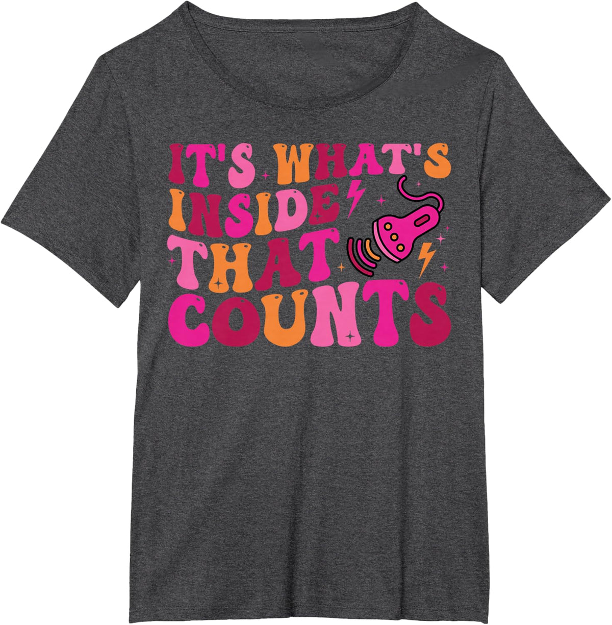 Sonographer It's What's Inside that Counts Ultrasound Tech T-Shirt - Dark Heather Grey