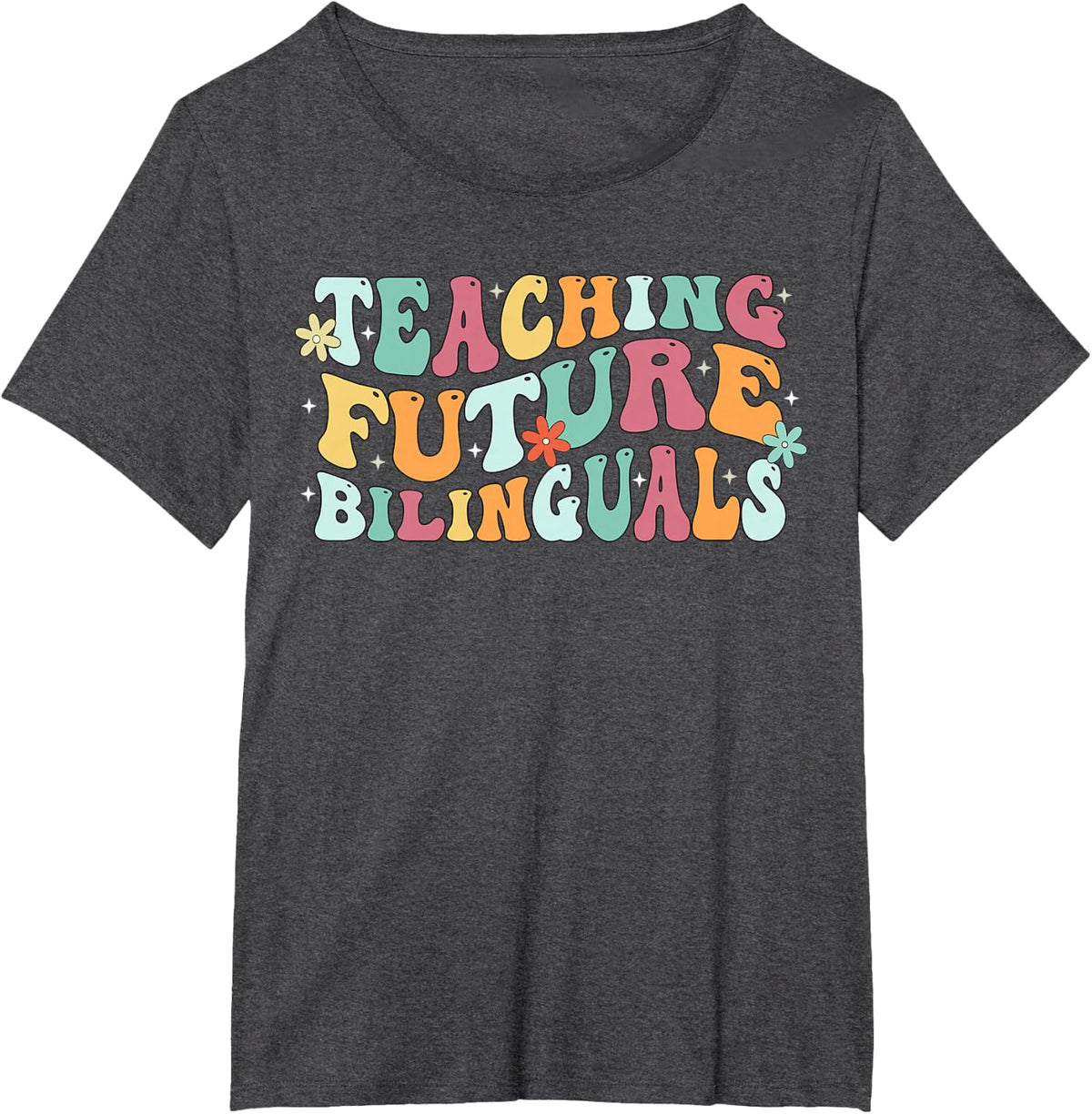 Retro Groovy Maestra Funny Spanish Teacher Bilingual Women T-Shirt - Dark Heather Grey