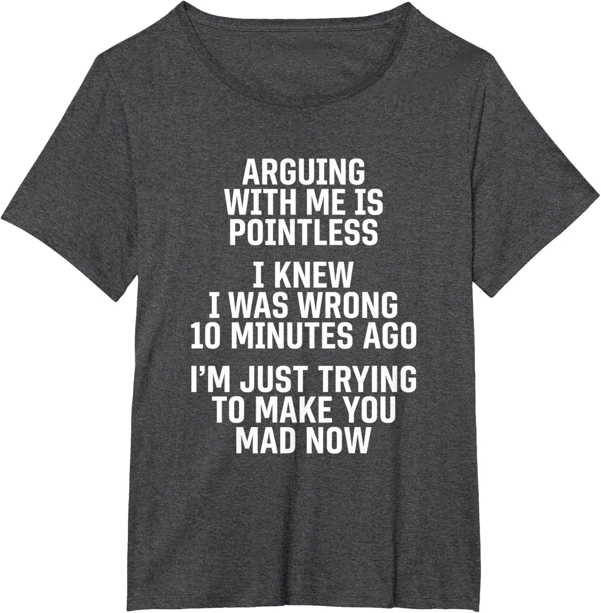 Arguing with Me is Pointless Funny Sarcastic Saying T-Shirt - Dark Heather Grey