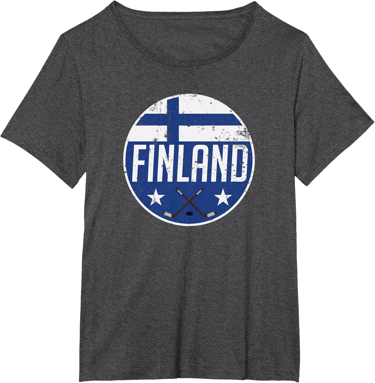 Finland Ice Hockey Flag Jersey Supporter Suomi Fan Gift T-Shirt - Dark Heather Grey