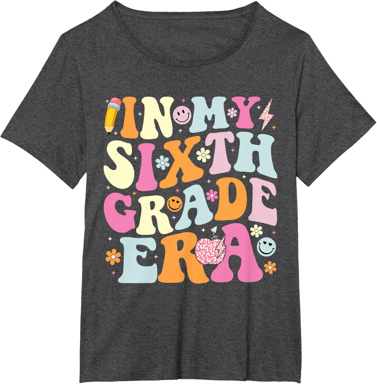in My Sixth Grade Era Cool 6th Grade Teacher Back to School T-Shirt - Dark Heather Grey