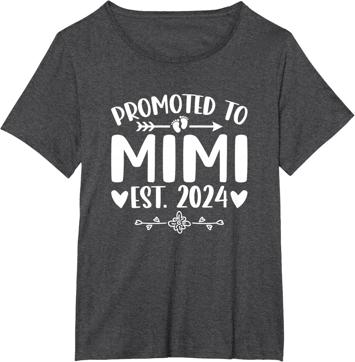 Promoted to Mimi 2024 for Grandma First Time Mimi T-Shirt - Dark Heather Grey