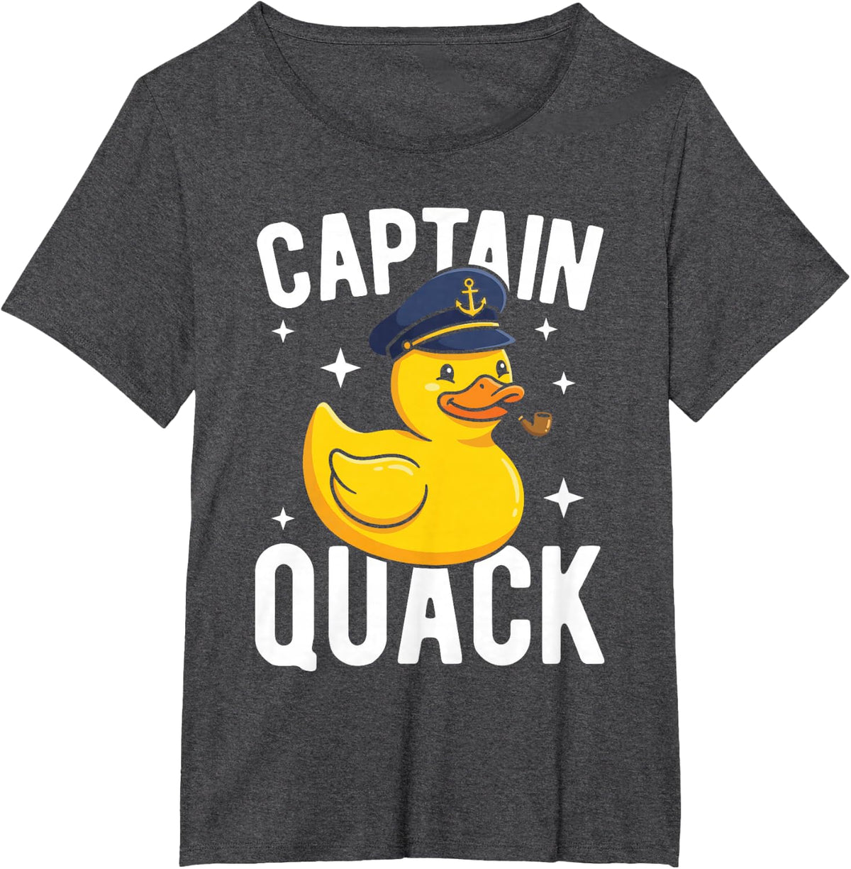 Captain Quack Funny Cruise Rubber Duck T-Shirt - Dark Heather Grey