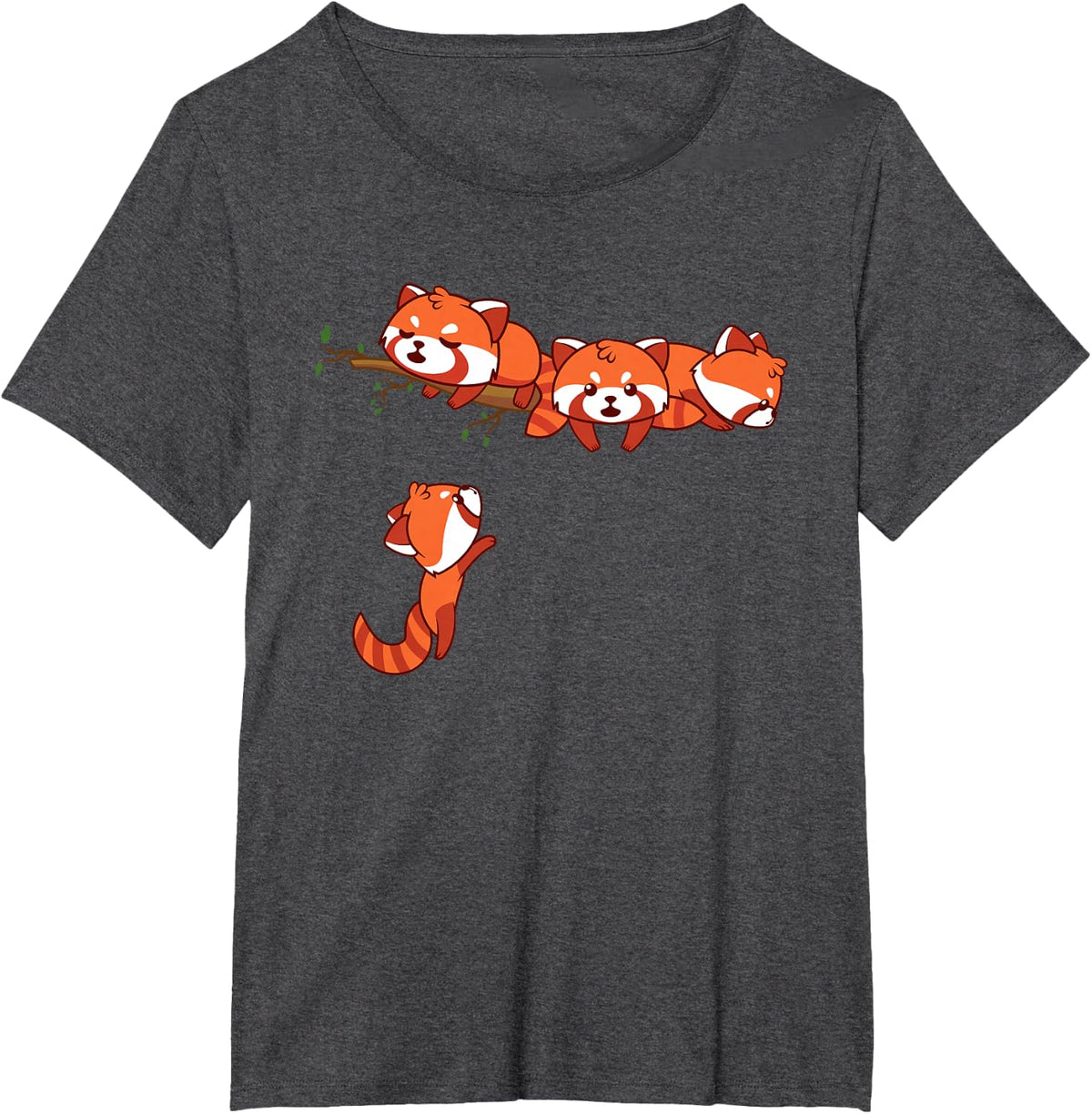 Pocket Series Red Panda Funny Playing Bear Animal Lover Gift T-Shirt - Dark Heather Grey