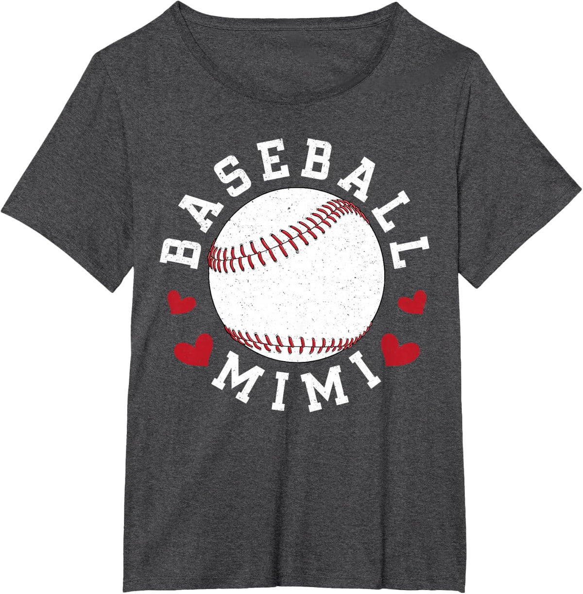 Baseball Mimi Grandma Mimi Of A Baseball Player Mimi T-Shirt - Dark Heather Grey