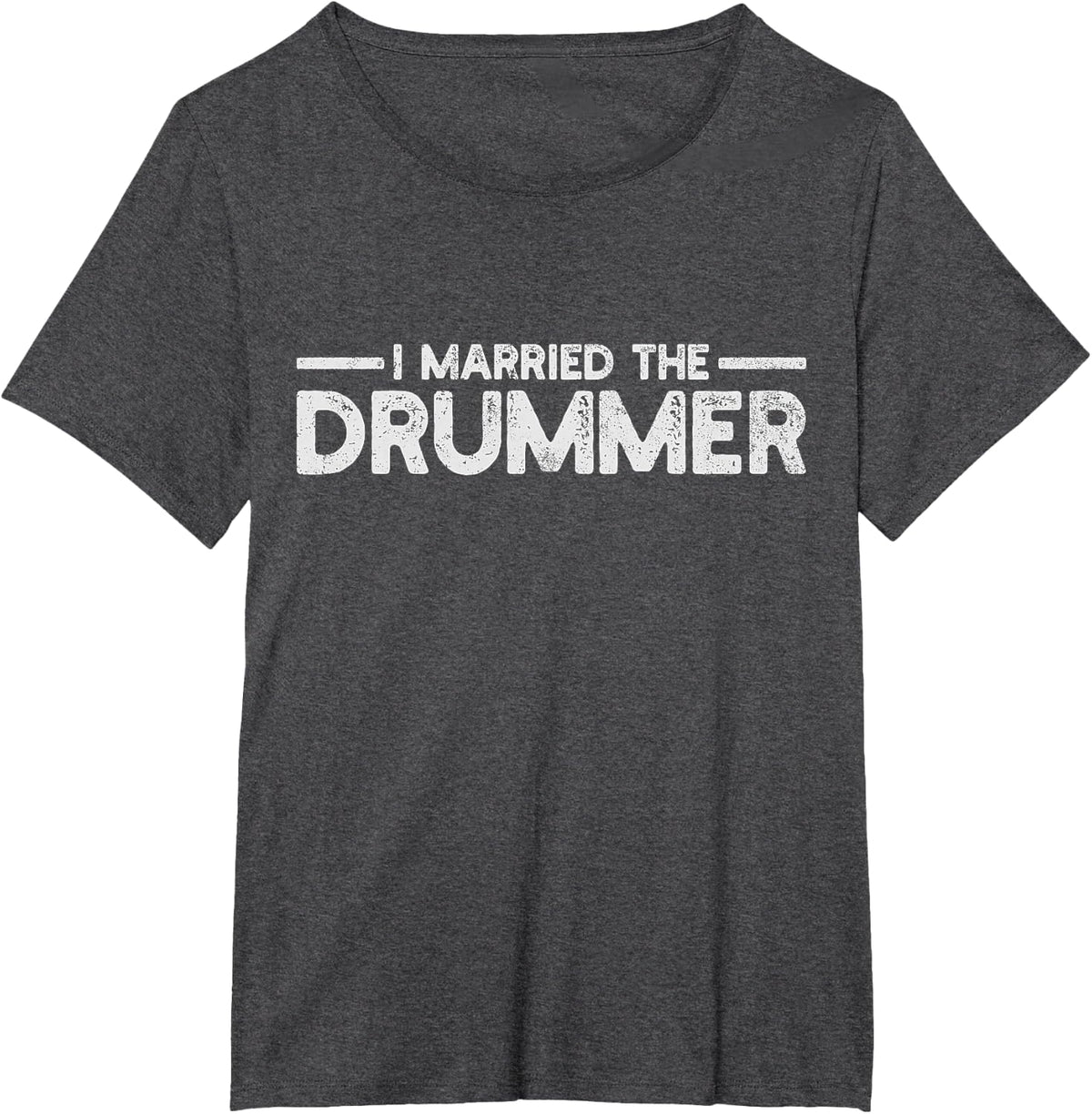 Drummer Husband Wife T-Shirt - Dark Heather Grey