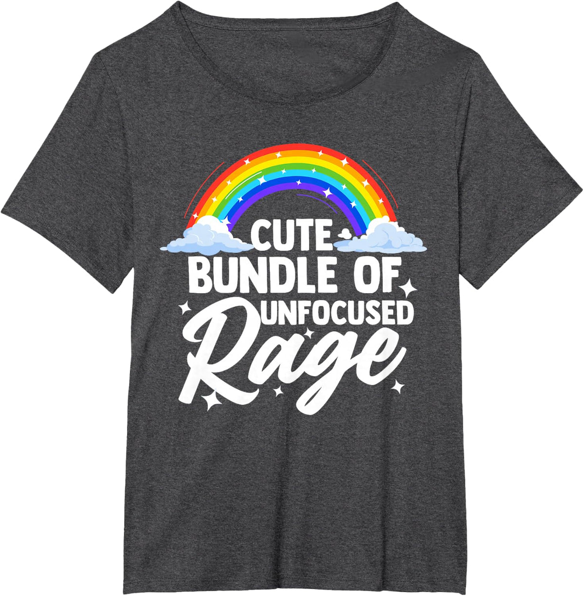 Cute Bundle Of Unfocused Rage Funny Pastel Goth Gift Rainbow T-Shirt - Dark Heather Grey