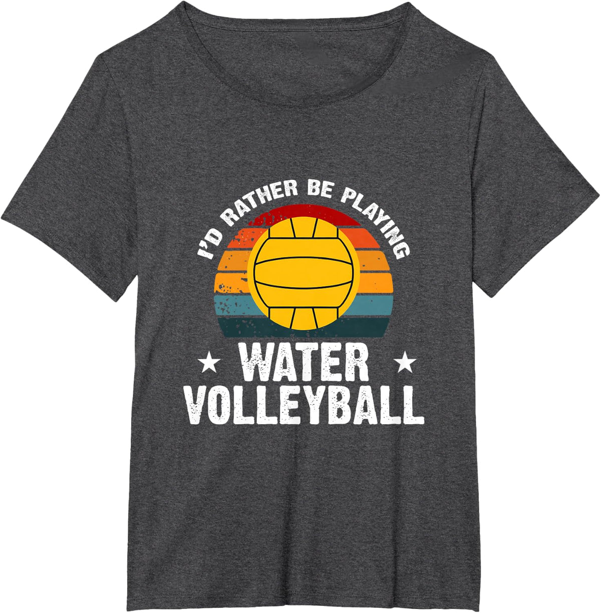 I'd Rather Be Playing Water Volleyball Beach Volleyball T-Shirt - Dark Heather Grey
