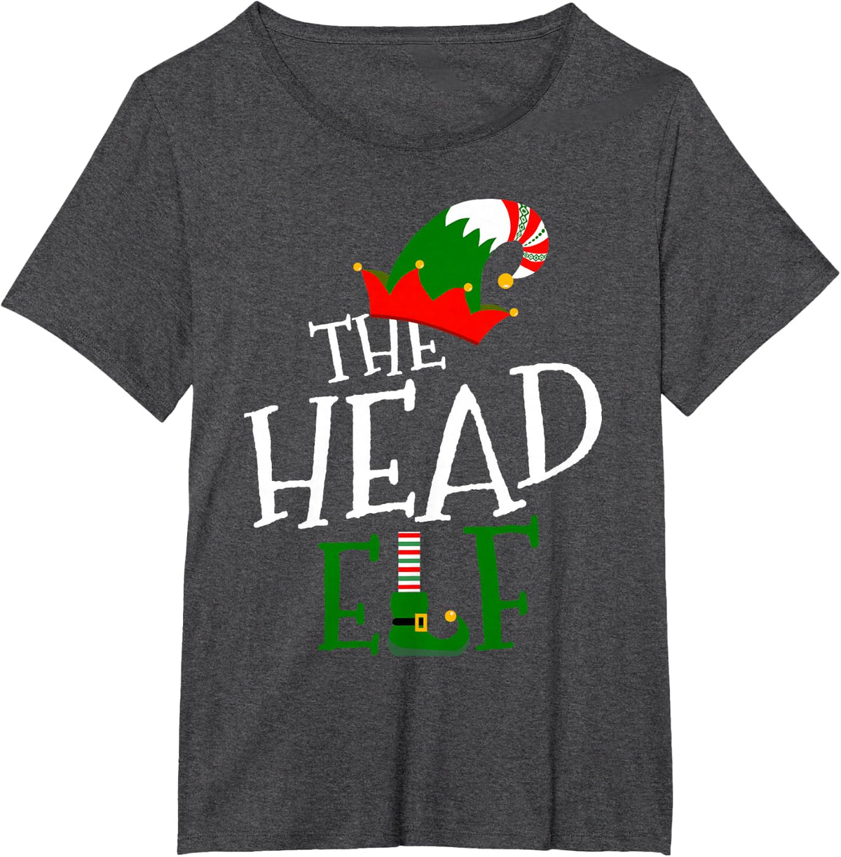 The Head Elf Family Matching Group Gift Christmas Costume T-Shirt - Dark Heather Grey