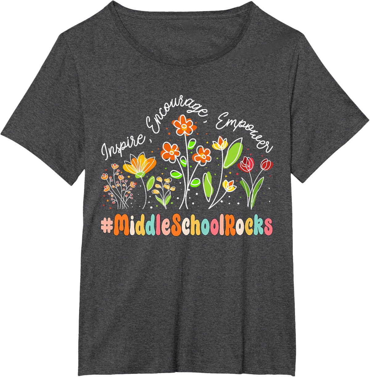 Middle School Rocks Appreciation Week Teacher Back to School T-Shirt - Dark Heather Grey