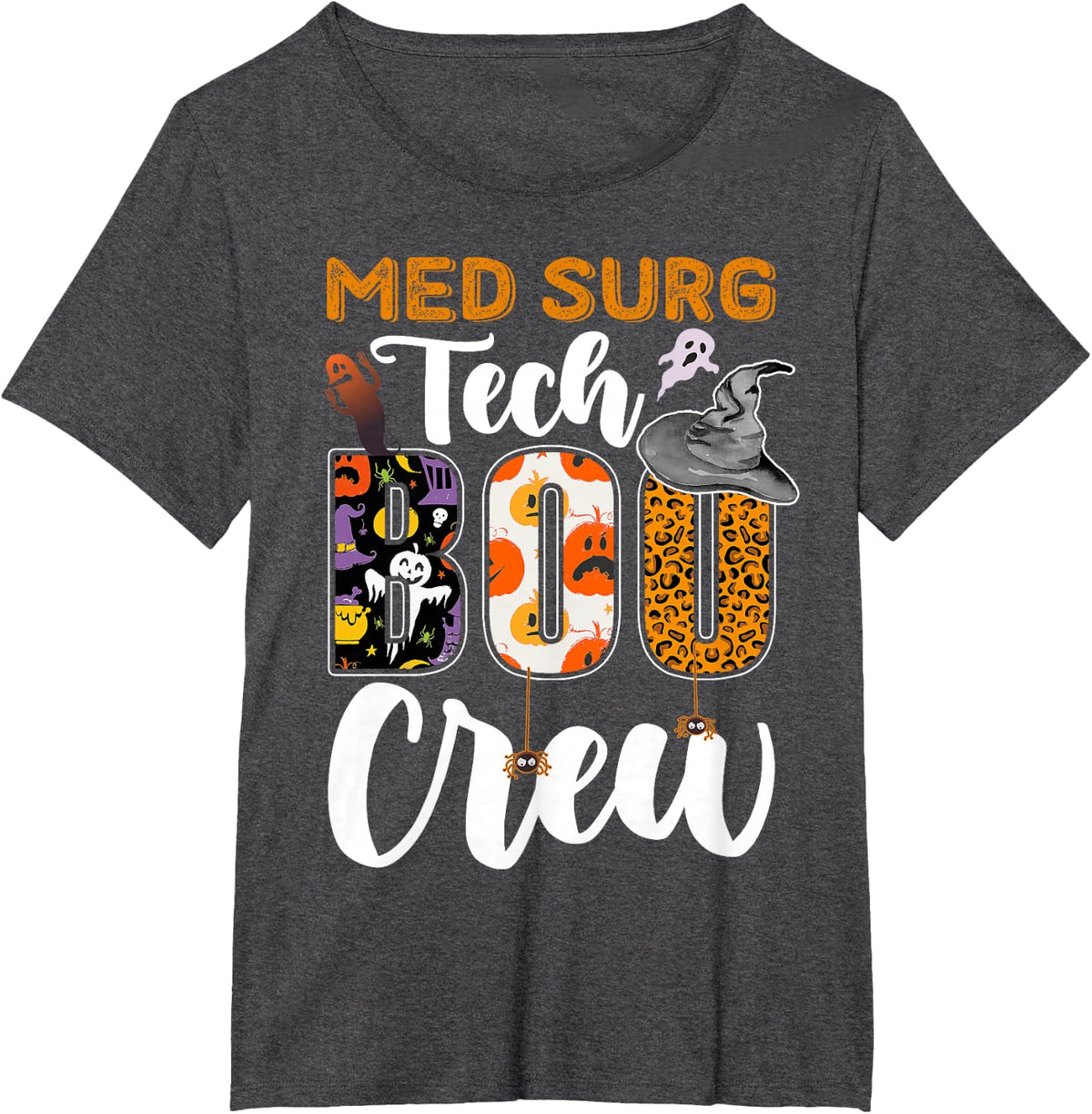 Med Surg Tech Boo Crew Halloween Costume Matching T-Shirt - Dark Heather Grey