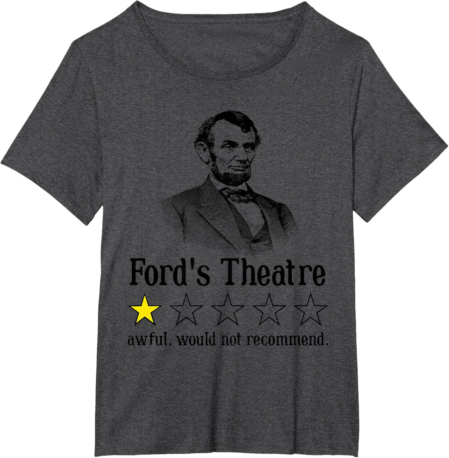 Abraham Lincoln Ford's Theatre Rating T-Shirt Small - Dark Heather Grey