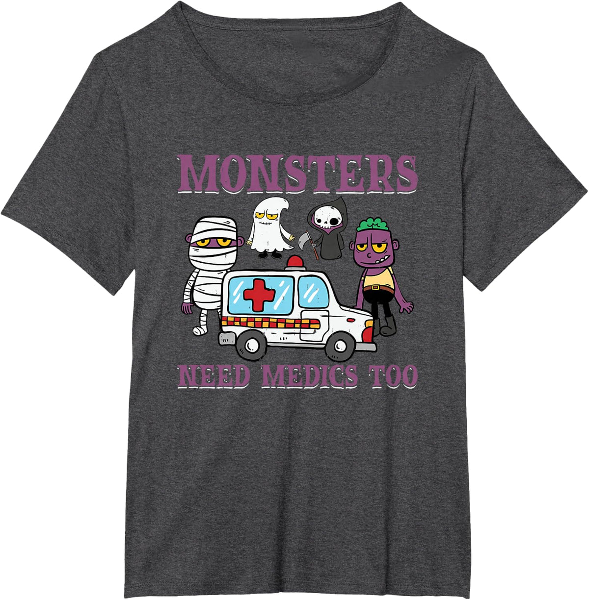 Emergency Department EMS Nurse EMT Halloween Paramedic T-Shirt - Dark Heather Grey