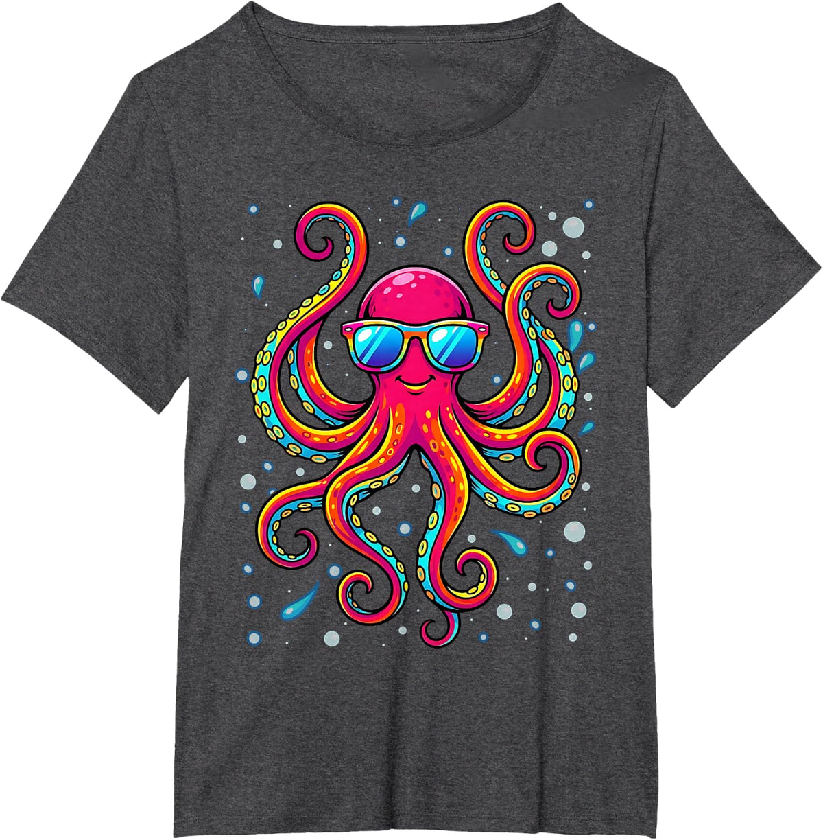 Octopus Octopoda Squid Sea Love Cute Octopus T-Shirt - Dark Heather Grey