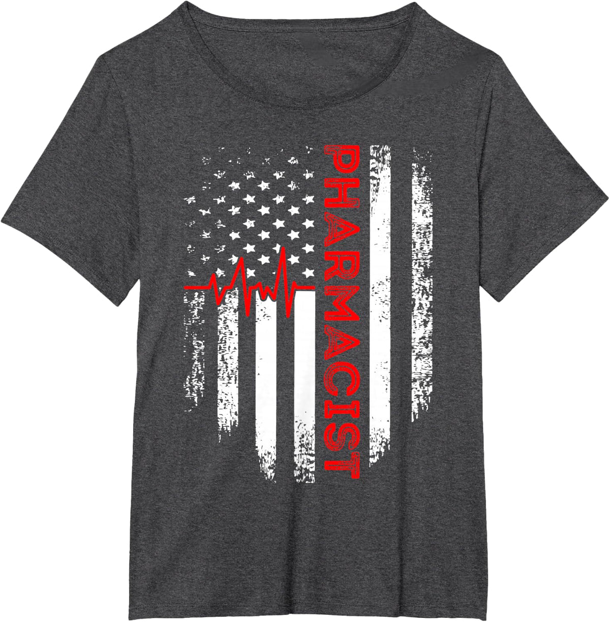 Pharmacist USA Flag Pharmacy Technician Student T-Shirt - Dark Heather Grey