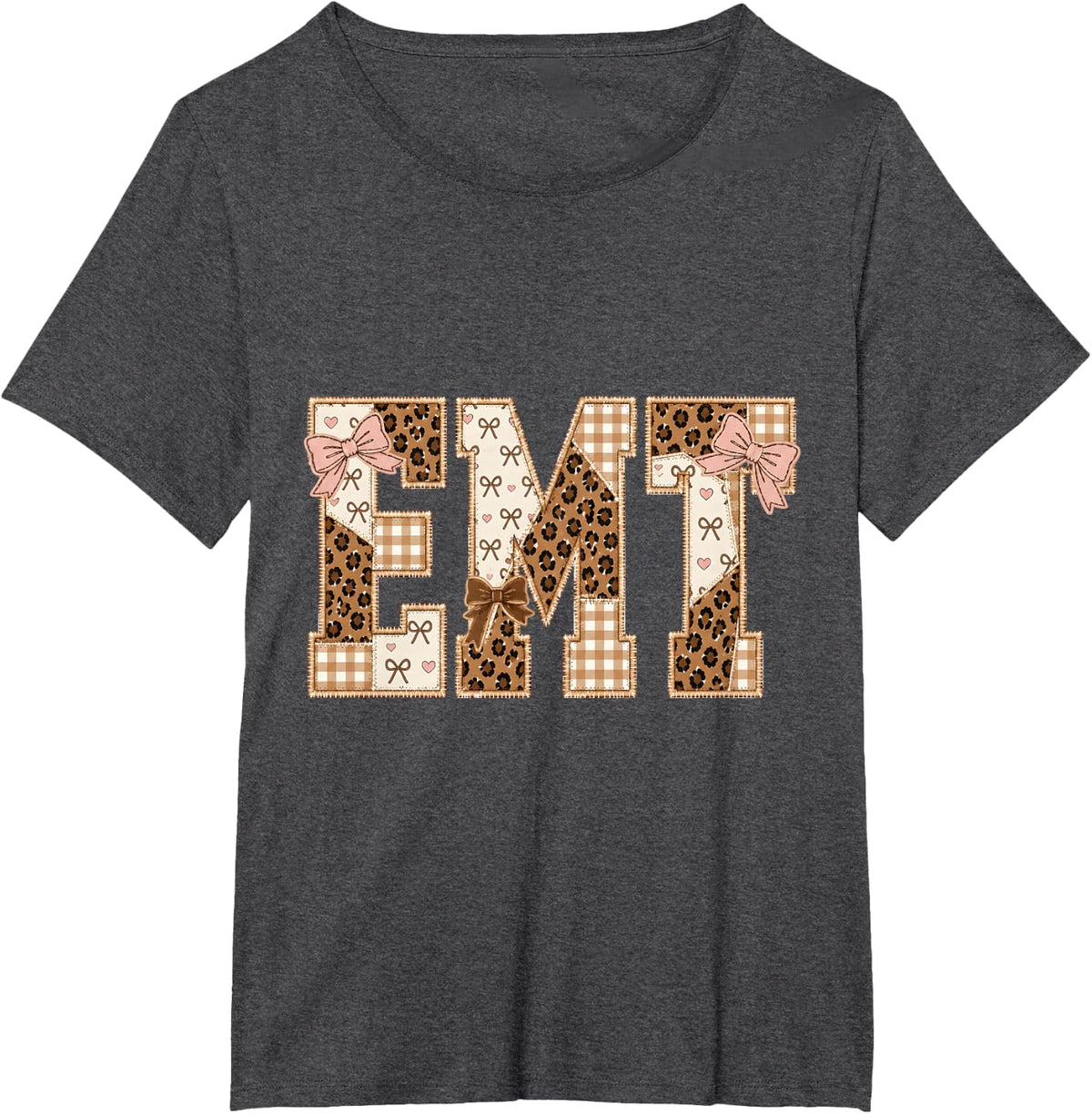 EMT Emergency Medical Technician Leopard Aesthetic T-Shirt - Dark Heather Grey