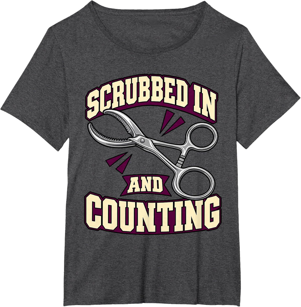 Surgical Tech Scrubbed in and Counting Operating Room Fans T-Shirt - Dark Heather Grey