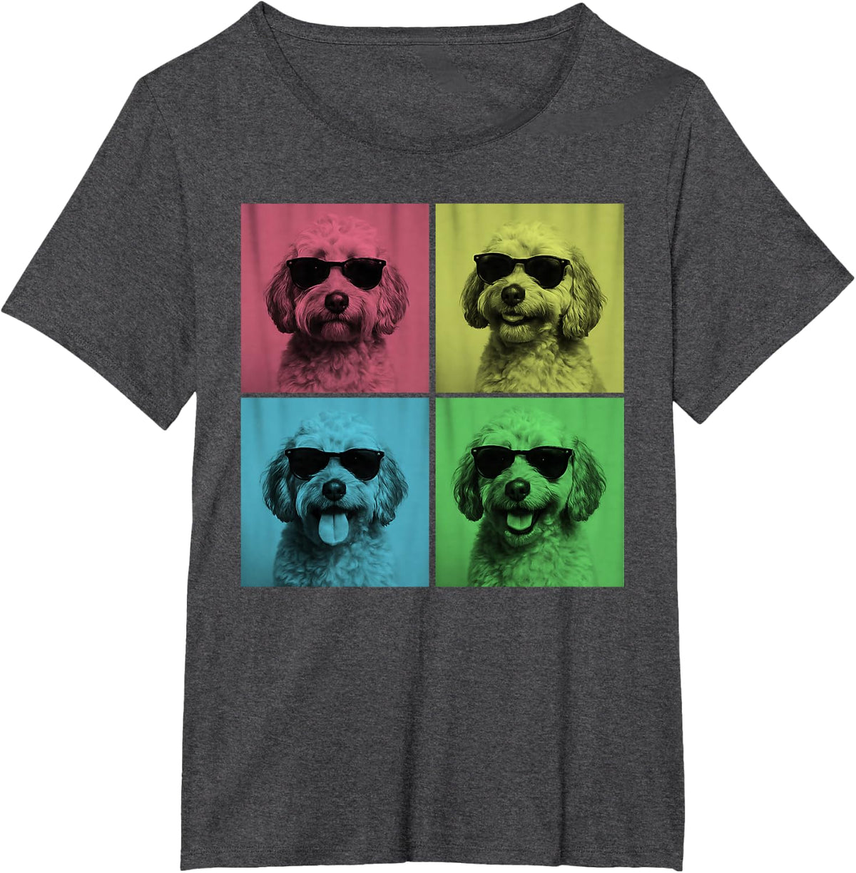 Cockapoo Pop Art Funny Doodle Dog Lover Photo Booth T-Shirt - Dark Heather Grey