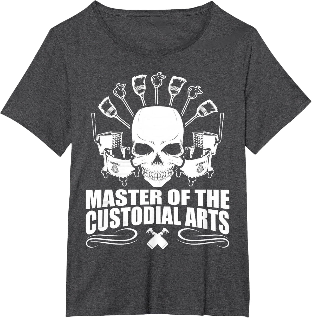 Janitors T-Shirt - Masters Of The Custodial Arts T-Shirt - Dark Heather Grey