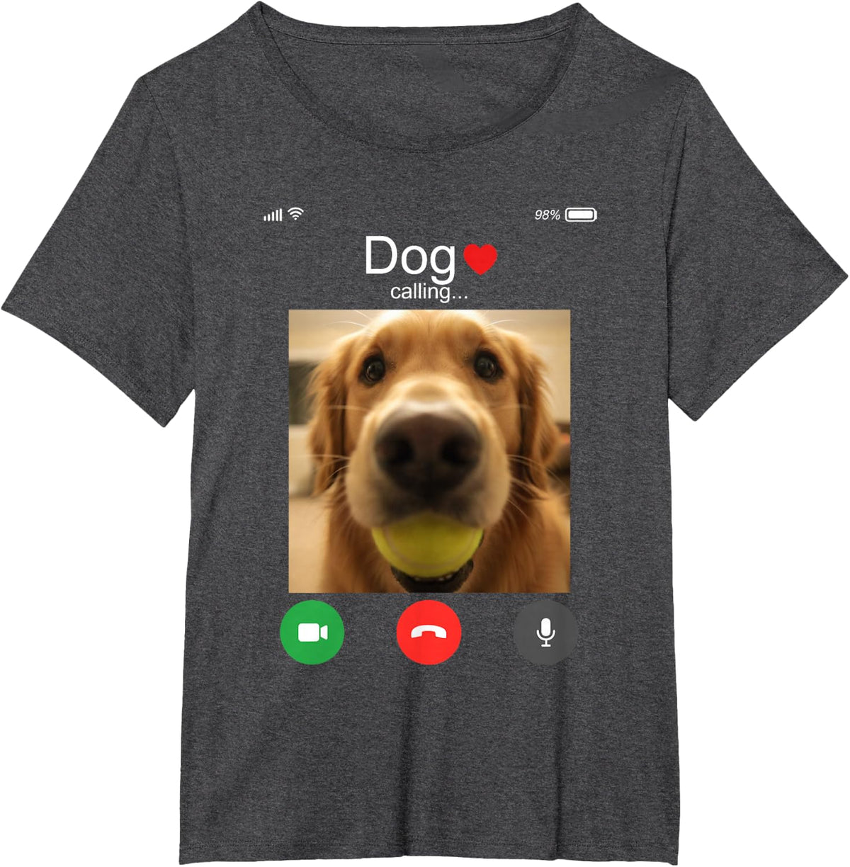 Funny Golden Retriever Calling Meme for Dog Owner T-Shirt - Dark Heather Grey