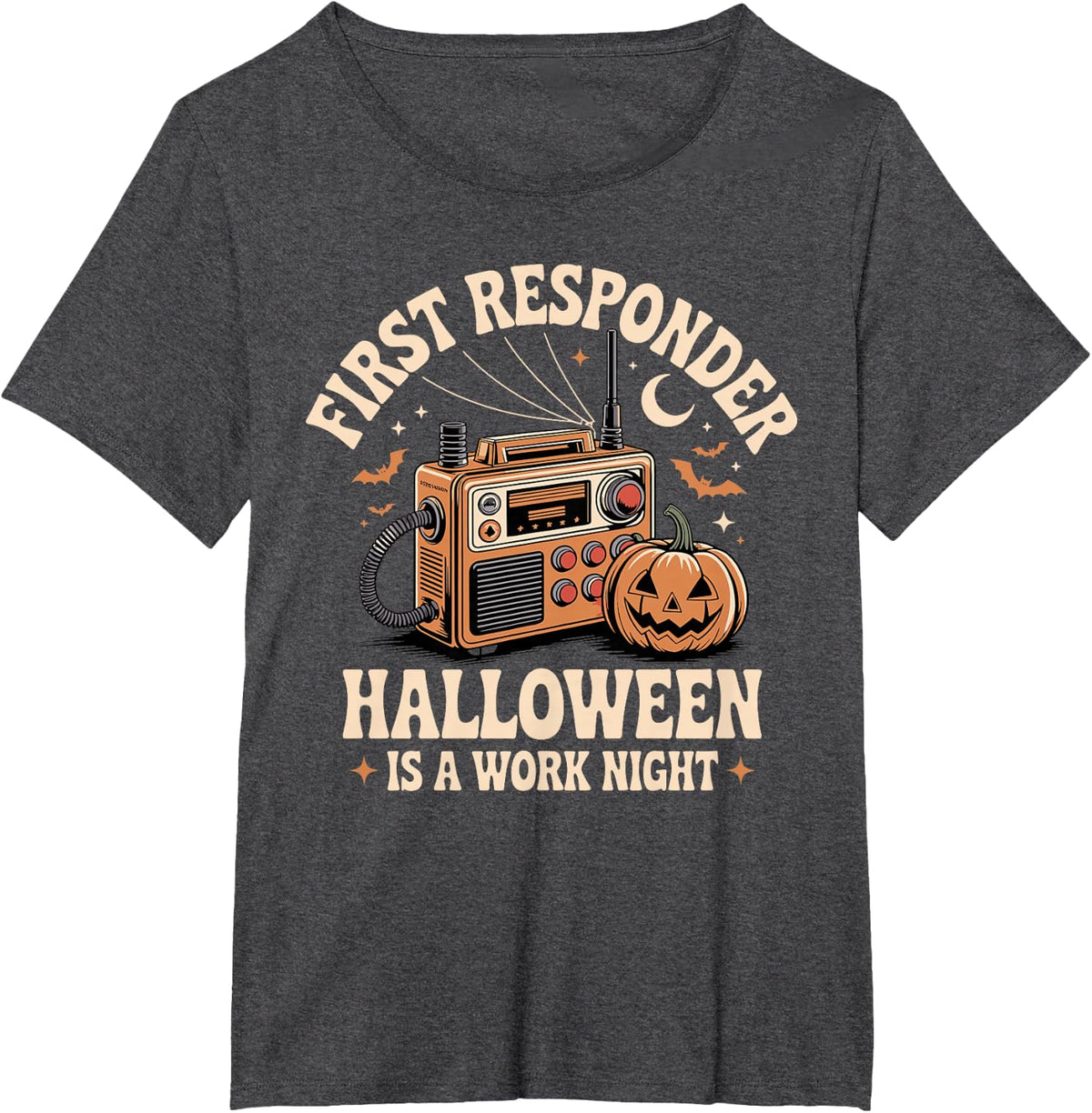 First Responder Halloween is A Work Night Paramedic EMT T-Shirt - Dark Heather Grey