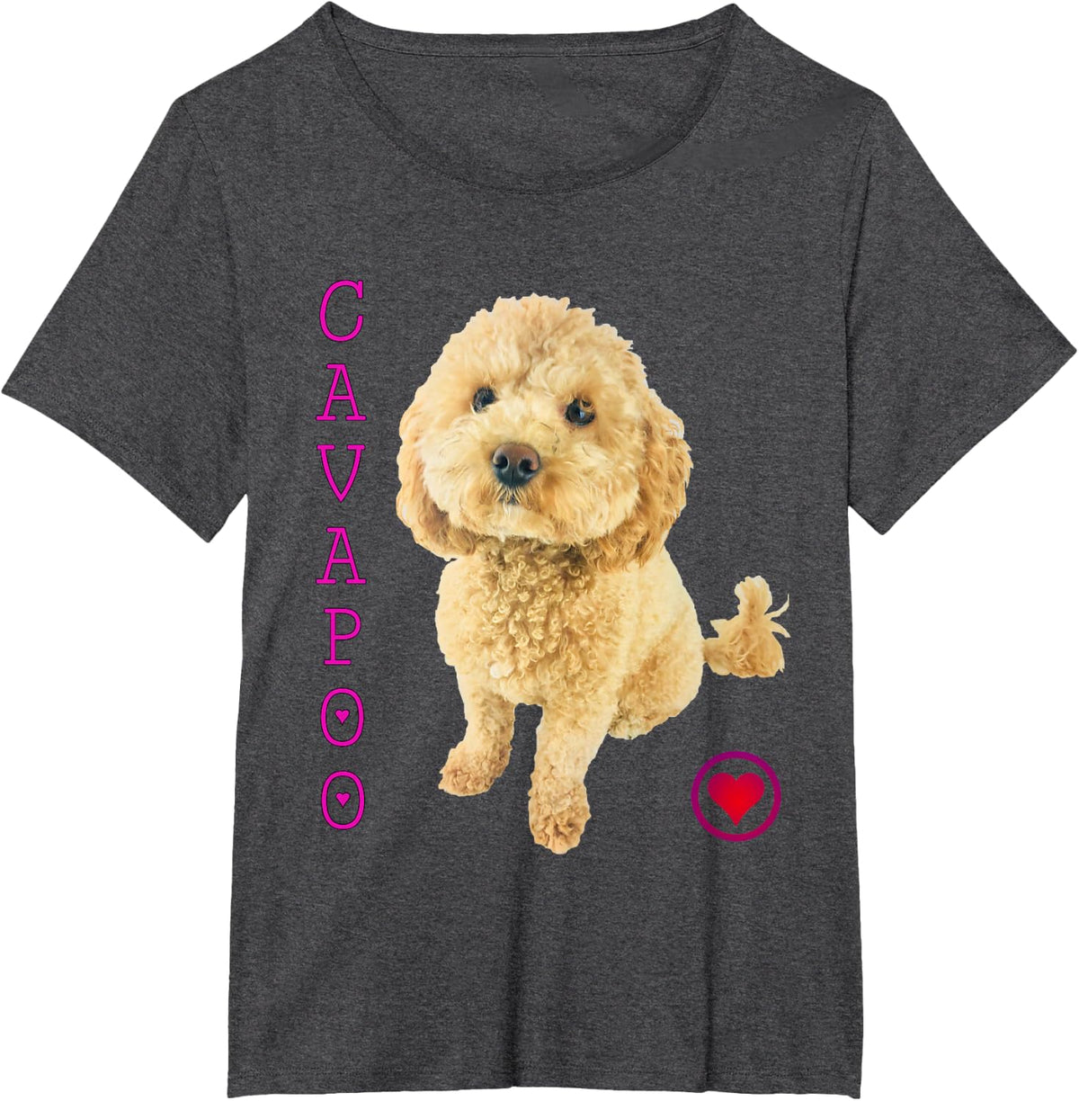 Cavapoo Puppy Dog Poodle cross Noodle Super cute Boodle T-Shirt - Dark Heather Grey