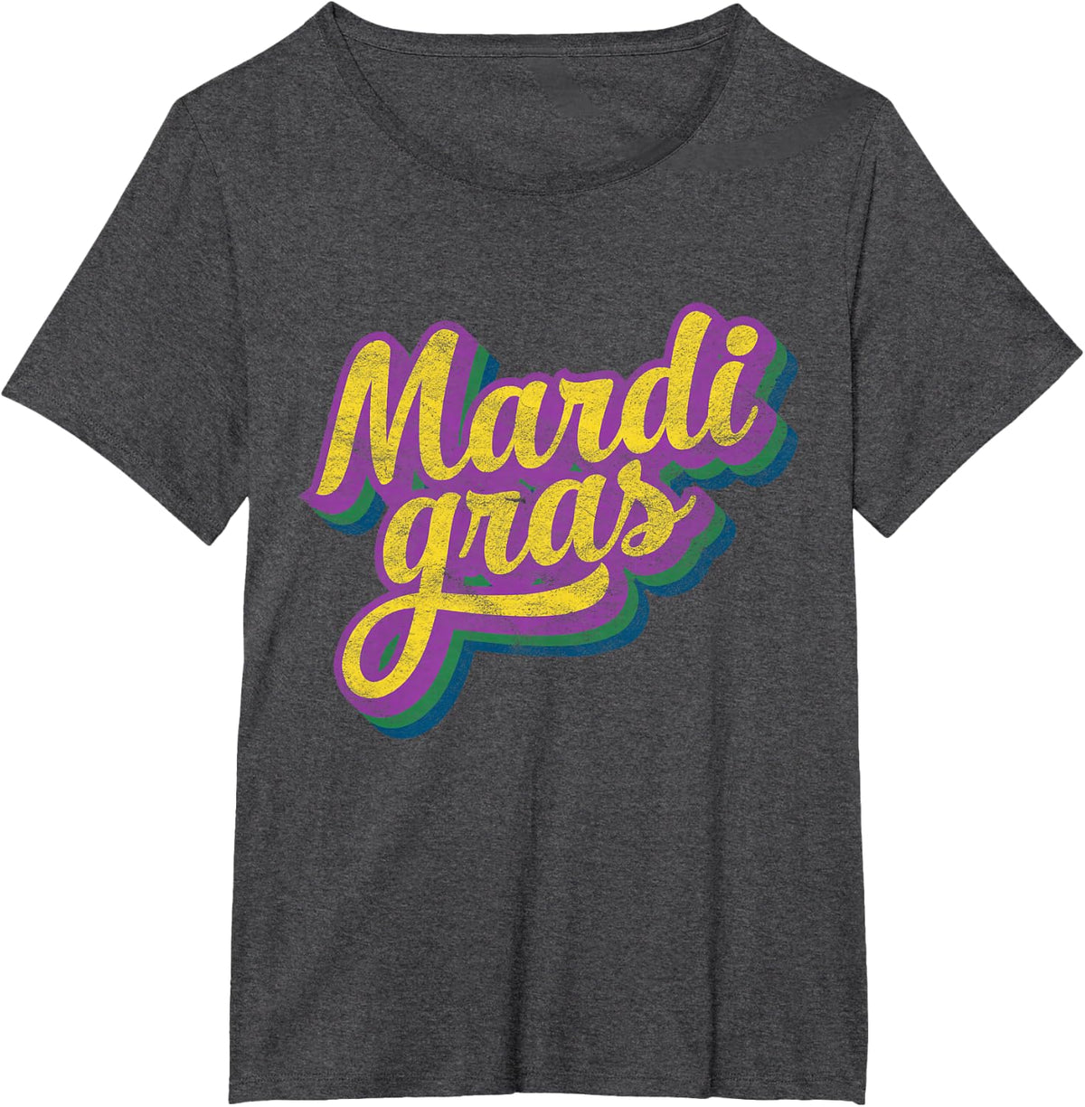 Vintage Mardi Gras Gift Retro Masquerade Costume Bead Parade T-Shirt - Dark Heather Grey