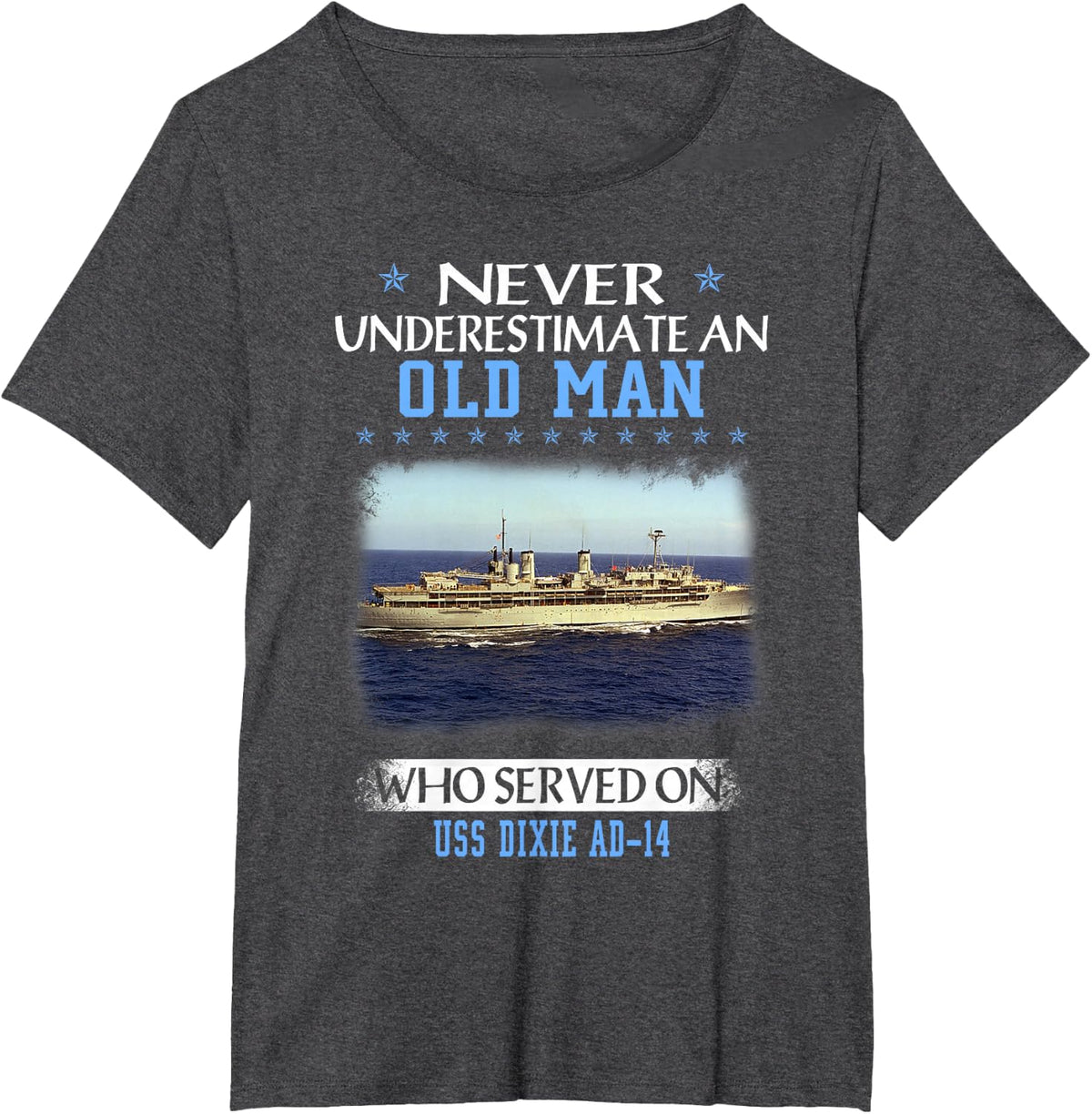 USS Dixie AD-14 Veterans Day Father Day Gift T-Shirt - Dark Heather Grey