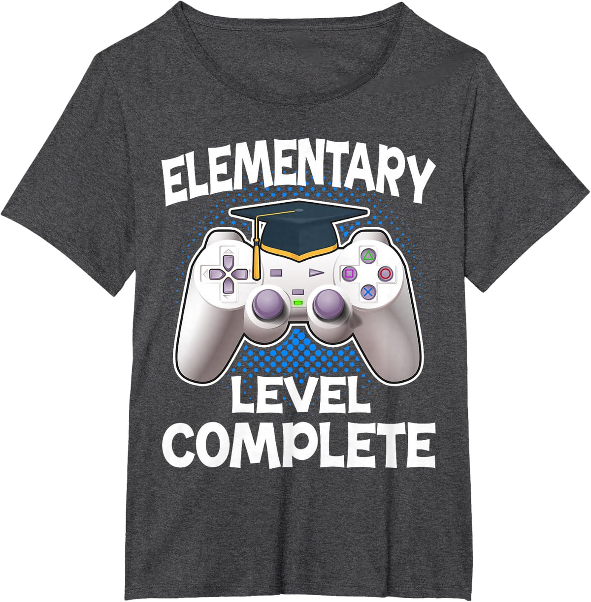 Elementary Level Complete Gamer Class Of 2025 Graduation T-Shirt - Dark Heather Grey