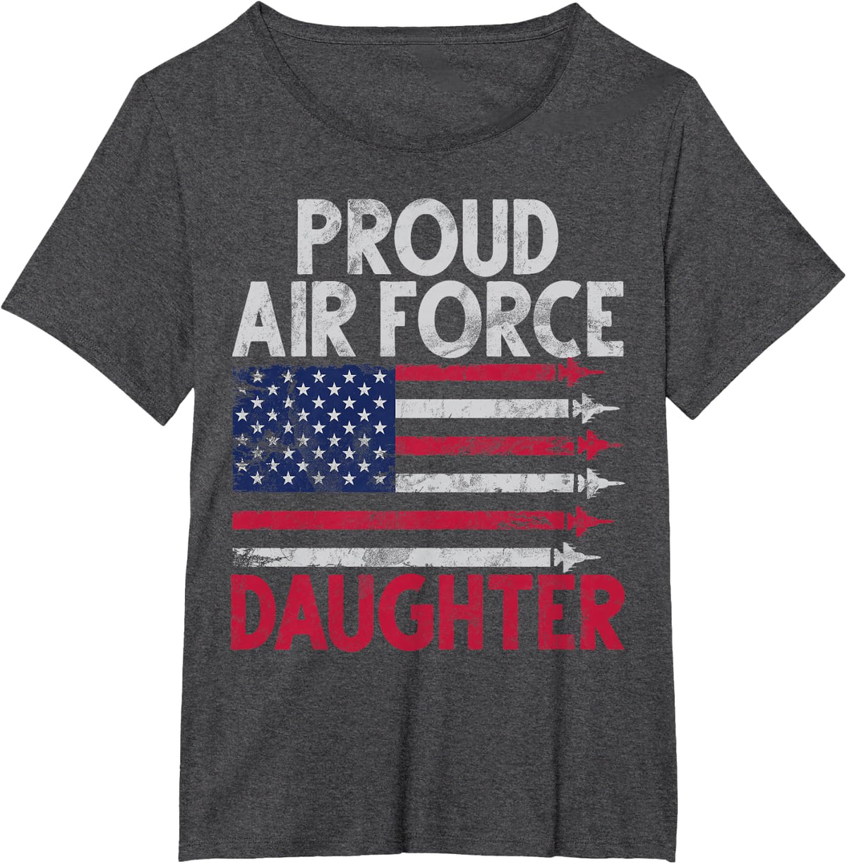 Proud Air Force Daughter Veteran's Day Granddaughter T-Shirt - Dark Heather Grey