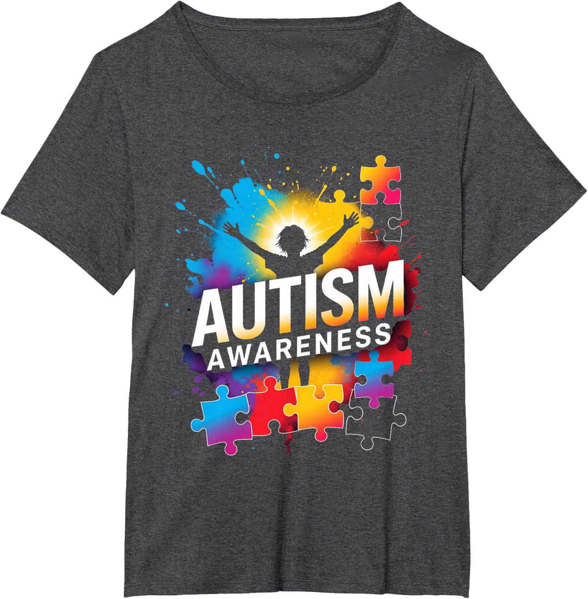 Autism Awareness Human Diversity T-Shirt - Dark Heather Grey