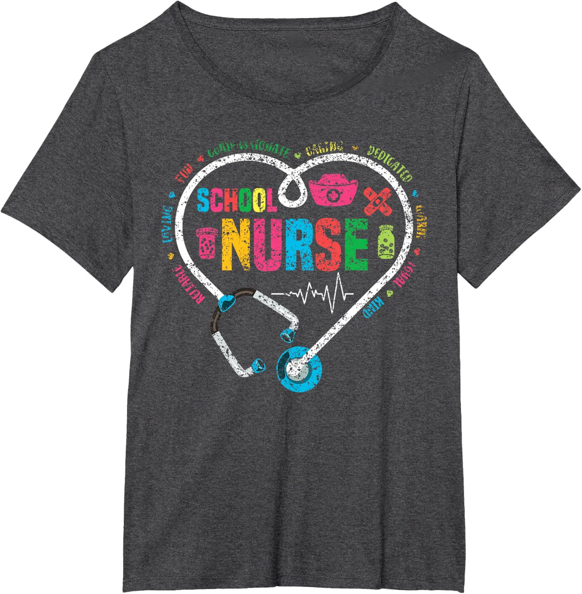 School Nurse Nurses Nursing Job School T-Shirt - Dark Heather Grey