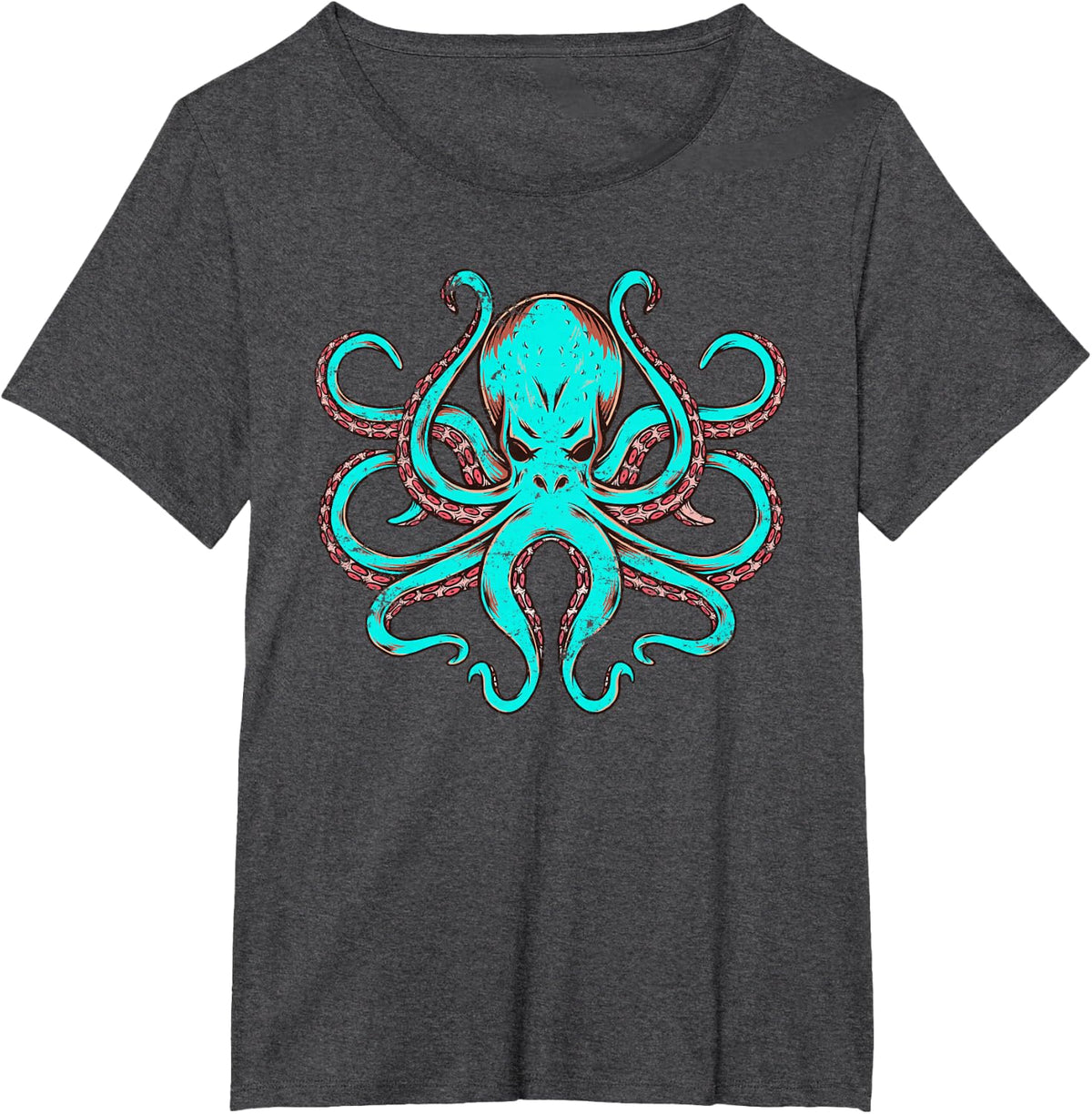 Animal Print Octopus T-Shirt - Dark Heather Grey