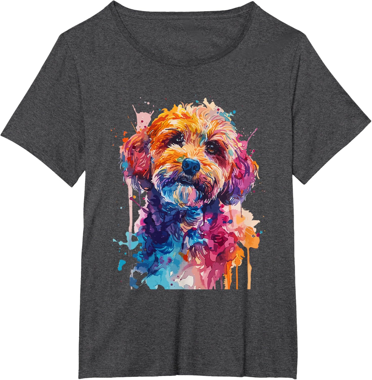 Cockapoo Lovers Pop Art Colorful Cockapoo Dog Tee Shirt For Dog Lovers - Dark Heather Grey