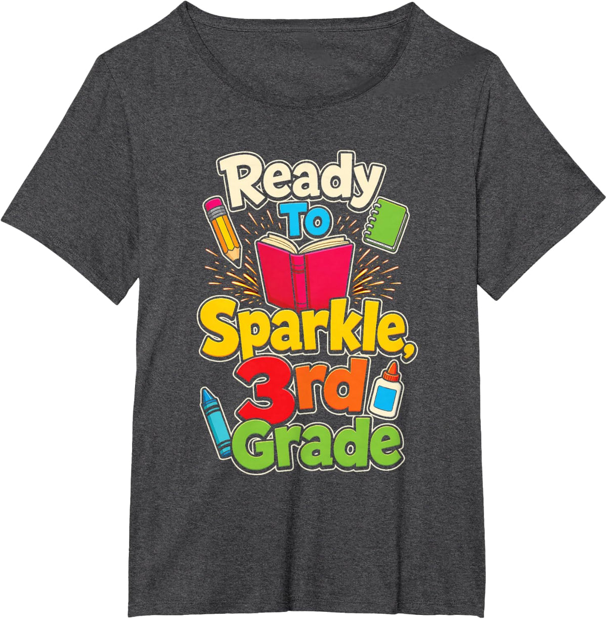 3rd Grade Third Graders Reading Teacher Book Lover T-Shirt - Dark Heather Grey