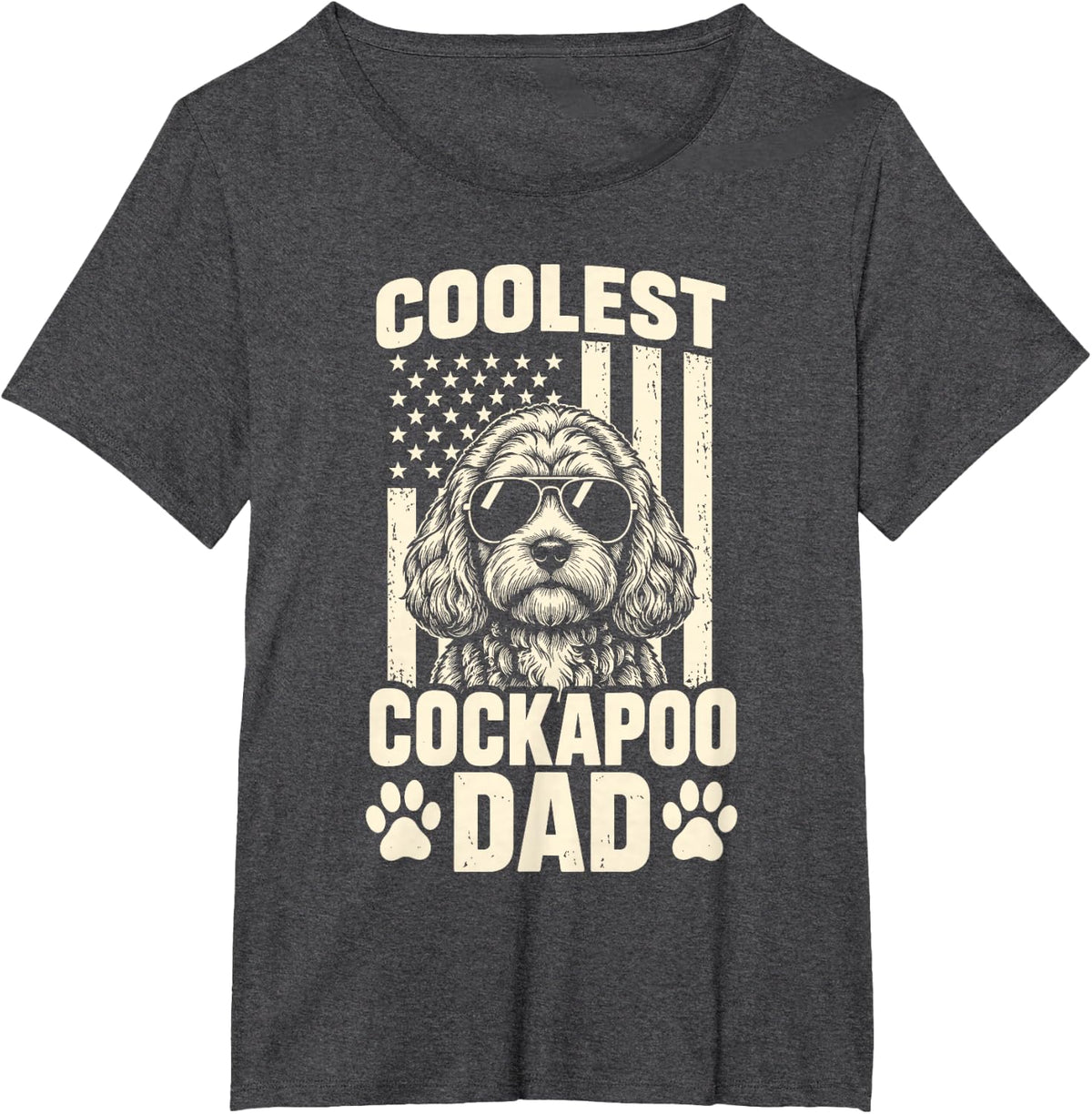 Cockapoo Dad Art for Men Boy Father Dog Puppy Cockapoo Dad T-Shirt - Dark Heather Grey