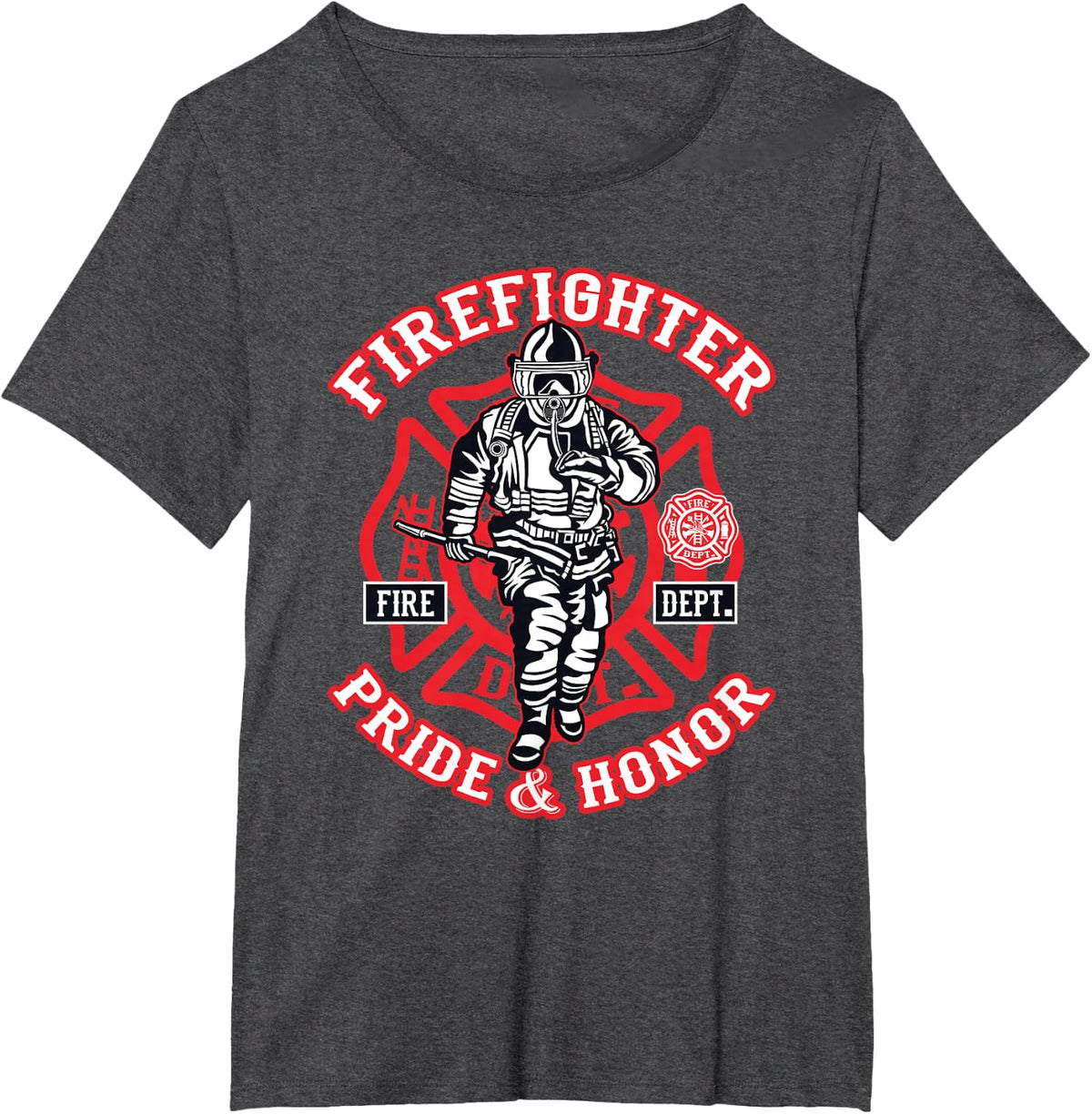 Firefighter Fireman Pride & Honor T-shirt T-Shirt - Dark Heather Grey
