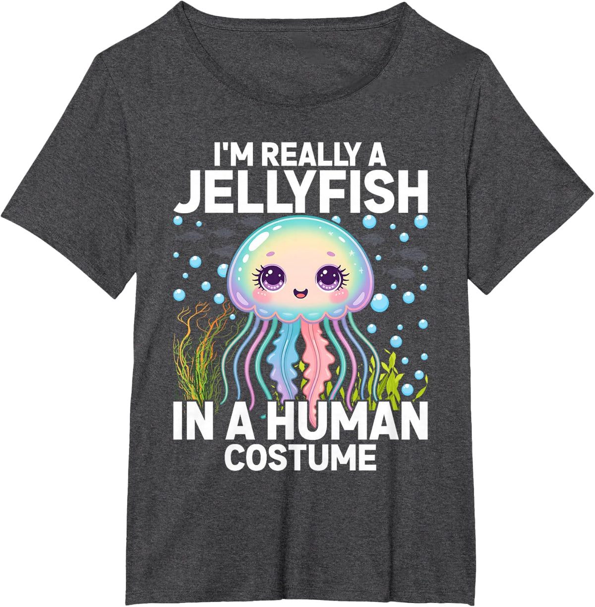 I'm Really a Jellyfish in a Human Costume Kids T-Shirt - Dark Heather Grey