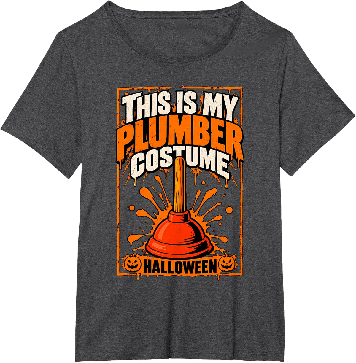 This is My Plumber Costume Halloween Plumber Costume T-Shirt - Dark Heather Grey