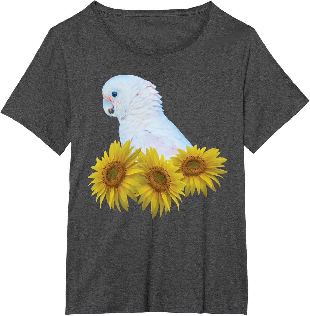 Goffins Cockatoo Parrot Sunflower Tees Cute Animal Shirts for Bird Lovers T-Shirt - Dark Heather Grey