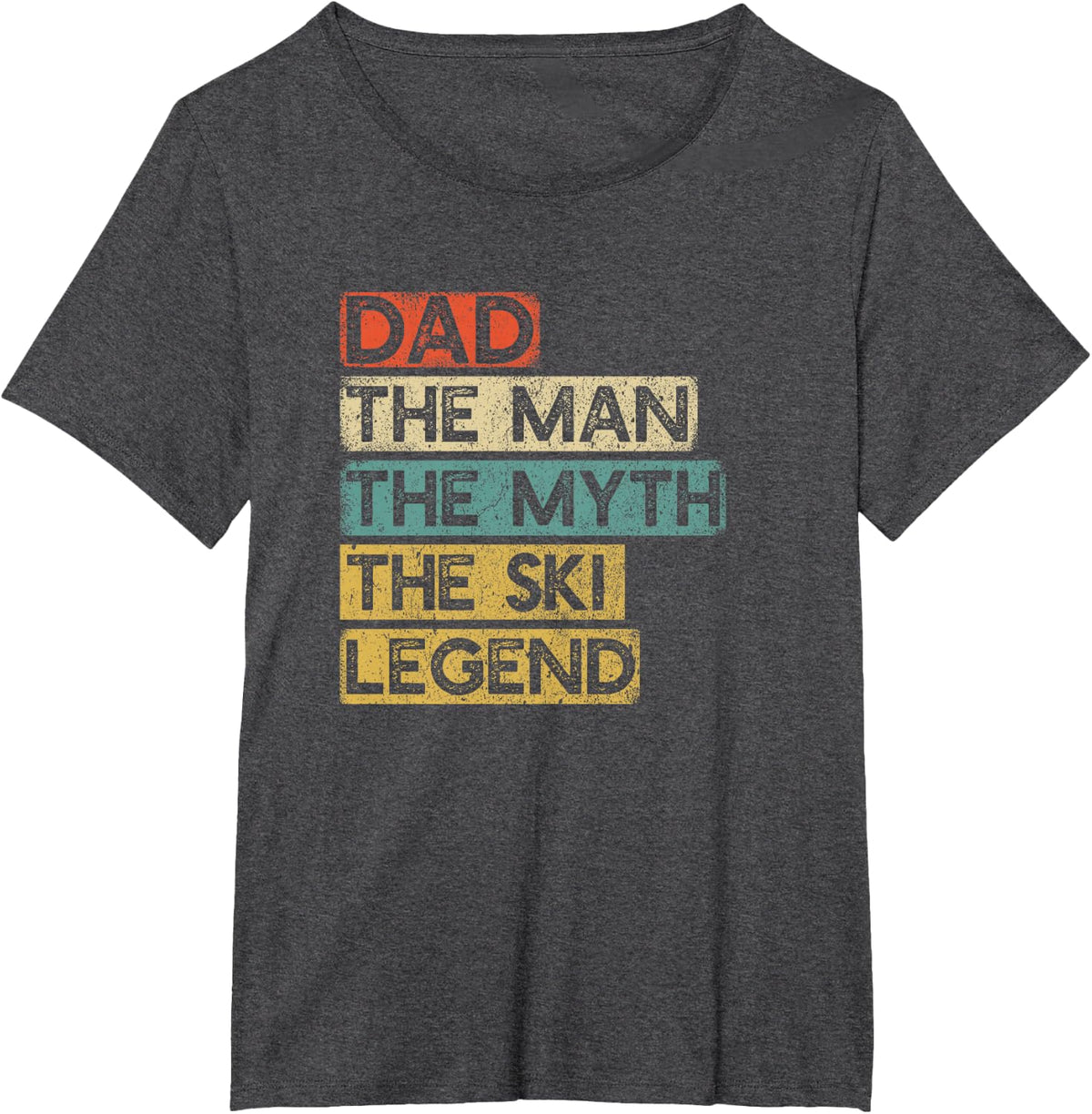 Ski Dad Legend Skiing Father's Day Skier T-Shirt - Dark Heather Grey