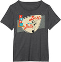 Dolls with Balls Vintage Retro Matching Bowling team T-Shirt - Dark Heather Grey