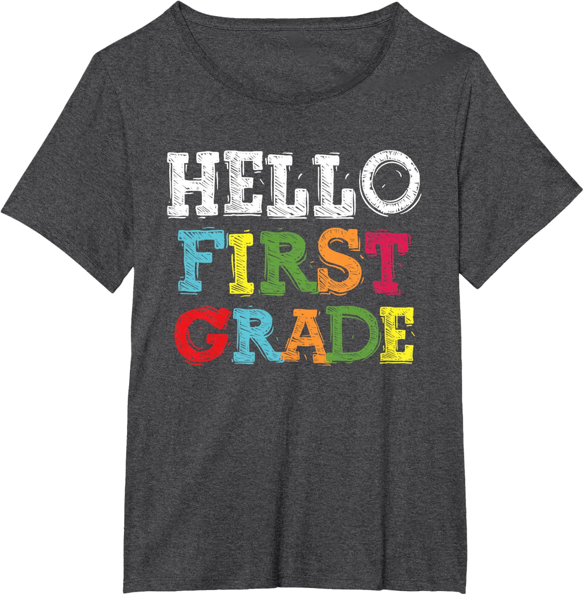 Back To School Tshirt Hello First grade T-Shirt - Dark Heather Grey