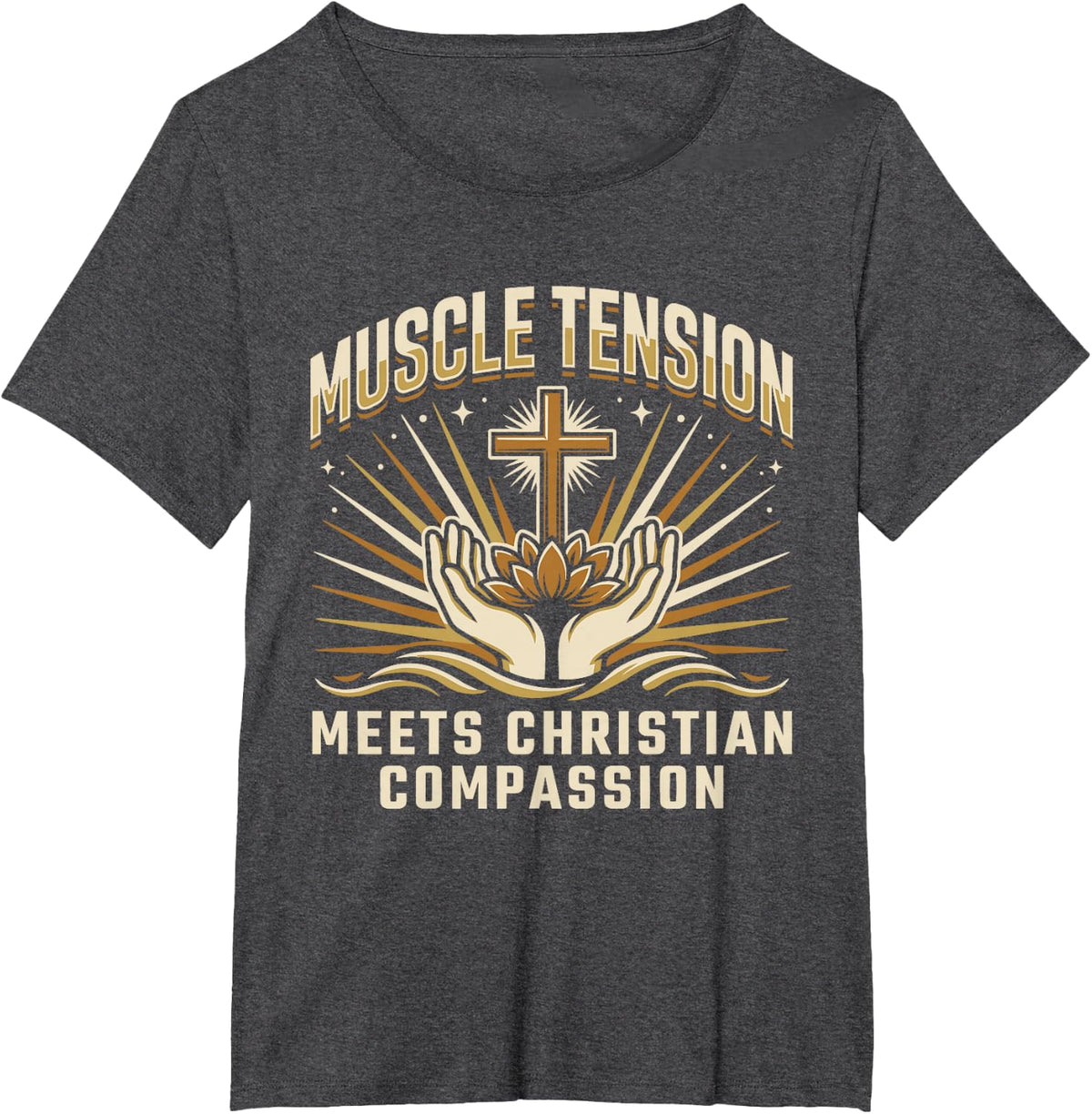 Christian Massage Therapist Job Jesus Christ Massage Therapy T-Shirt - Dark Heather Grey