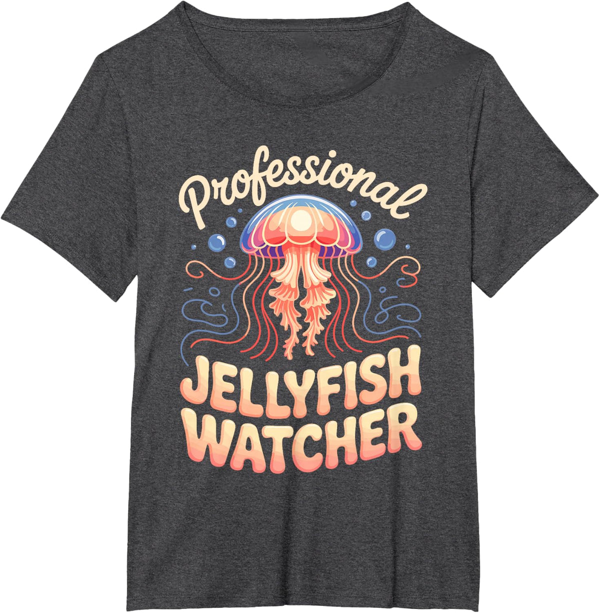 Professional Jellyfish Watcher Jellyfish Aquarium Ocean T-Shirt - Dark Heather Grey