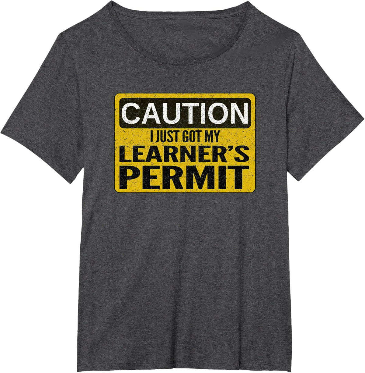 Funny Learners Permit T Shirt for New Drivers T-Shirt - Dark Heather Grey