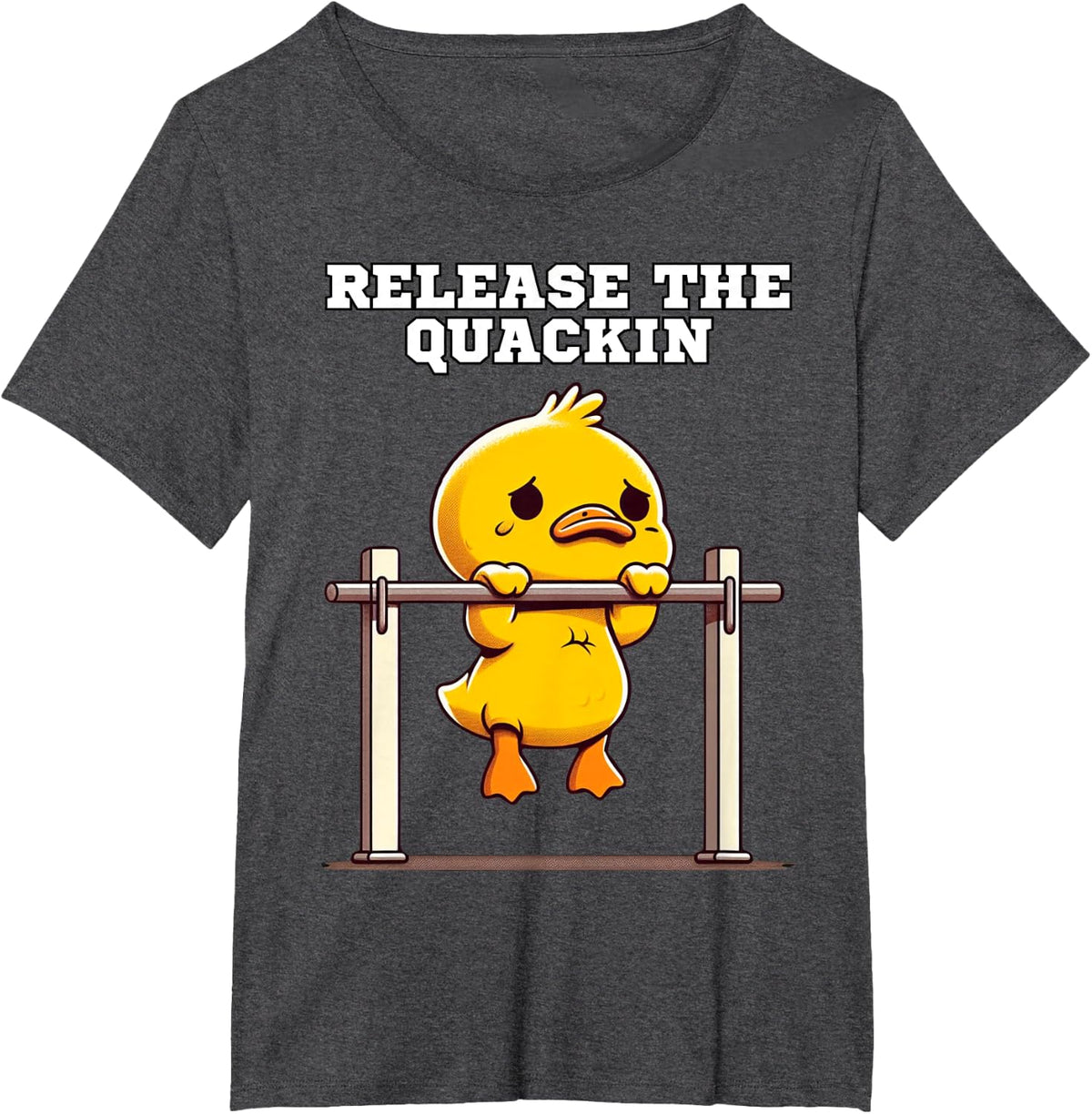 Release The Quackin - Funny Fitness Duck T-Shirt - Dark Heather Grey