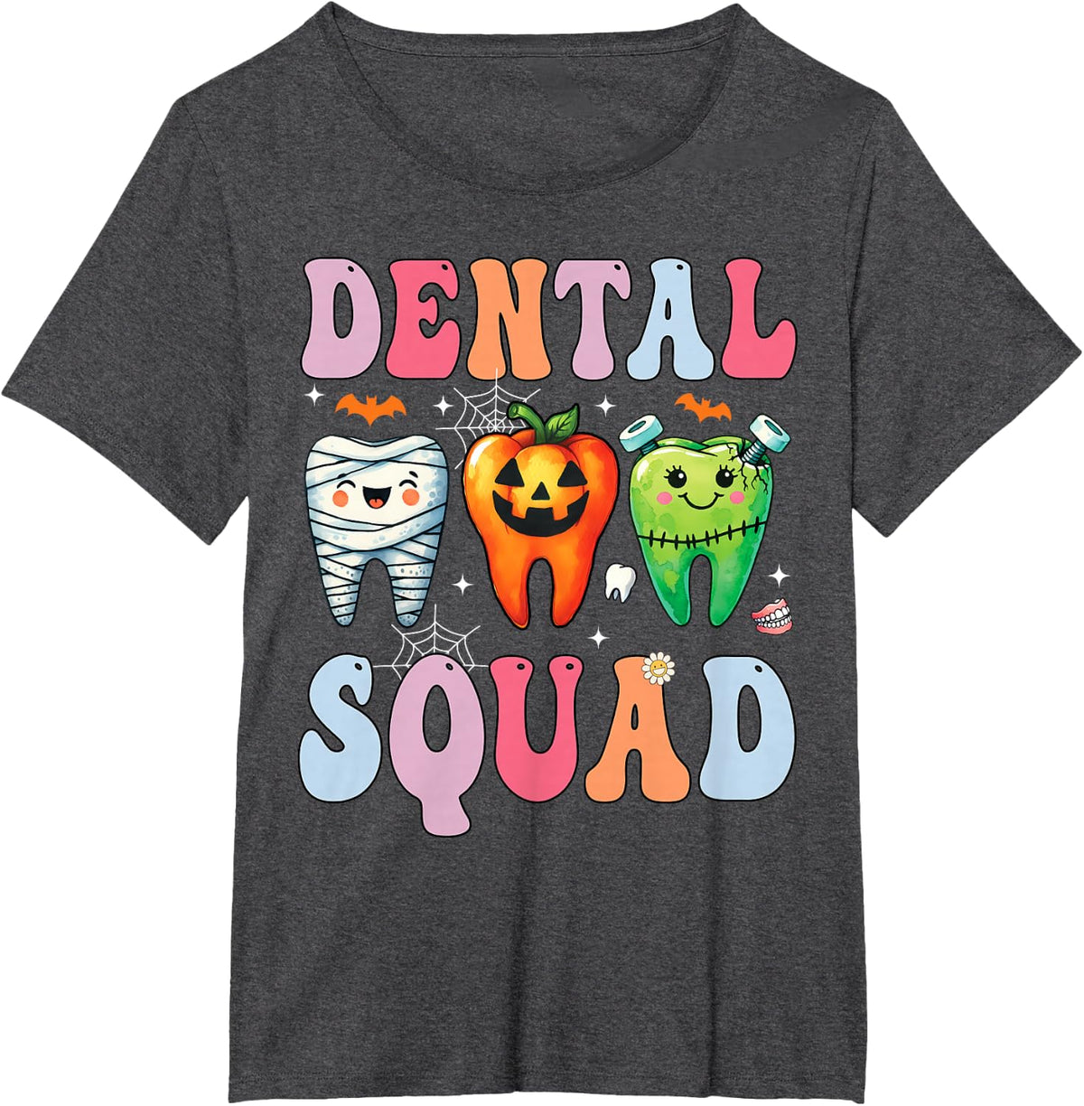 Dental Dentist Squad Funny Halloween Dental Team Costume T-Shirt - Dark Heather Grey