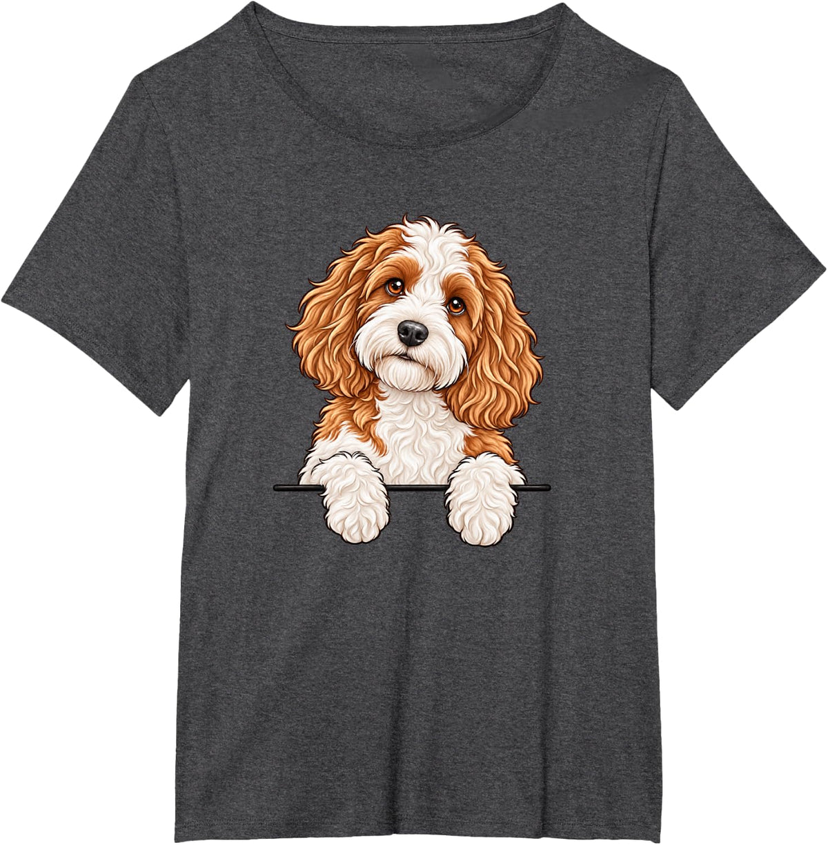 Womens Moms Orange Parti Cockapoo Dog Mama Lover T-Shirt - Dark Heather Grey