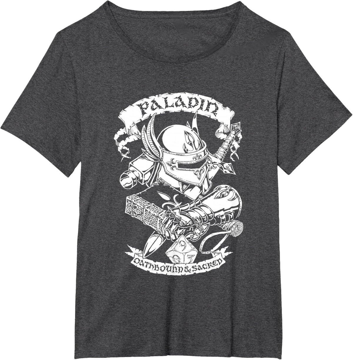 Fantasy RPG T-Shirt - Paladin T-Shirt - Dark Heather Grey
